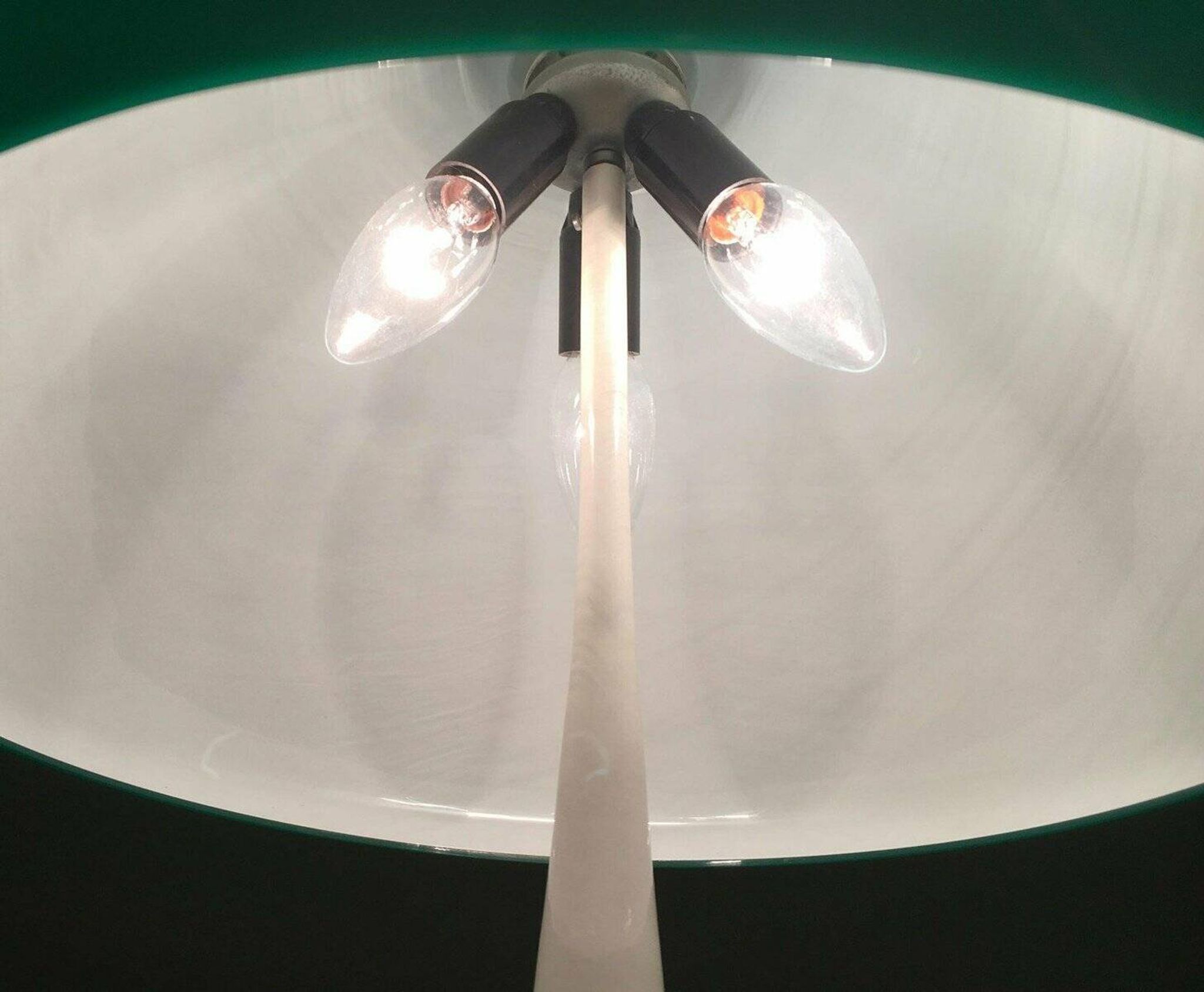 Mid-century green Italian table lamp Toledo by Luigi Massoni for Guzzini, 1960s.
