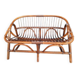80s rattan bench