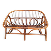 80s rattan bench