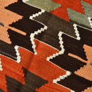 Geometric Pattern Multicolor Wool Kilim Rug, 192x256 Cm