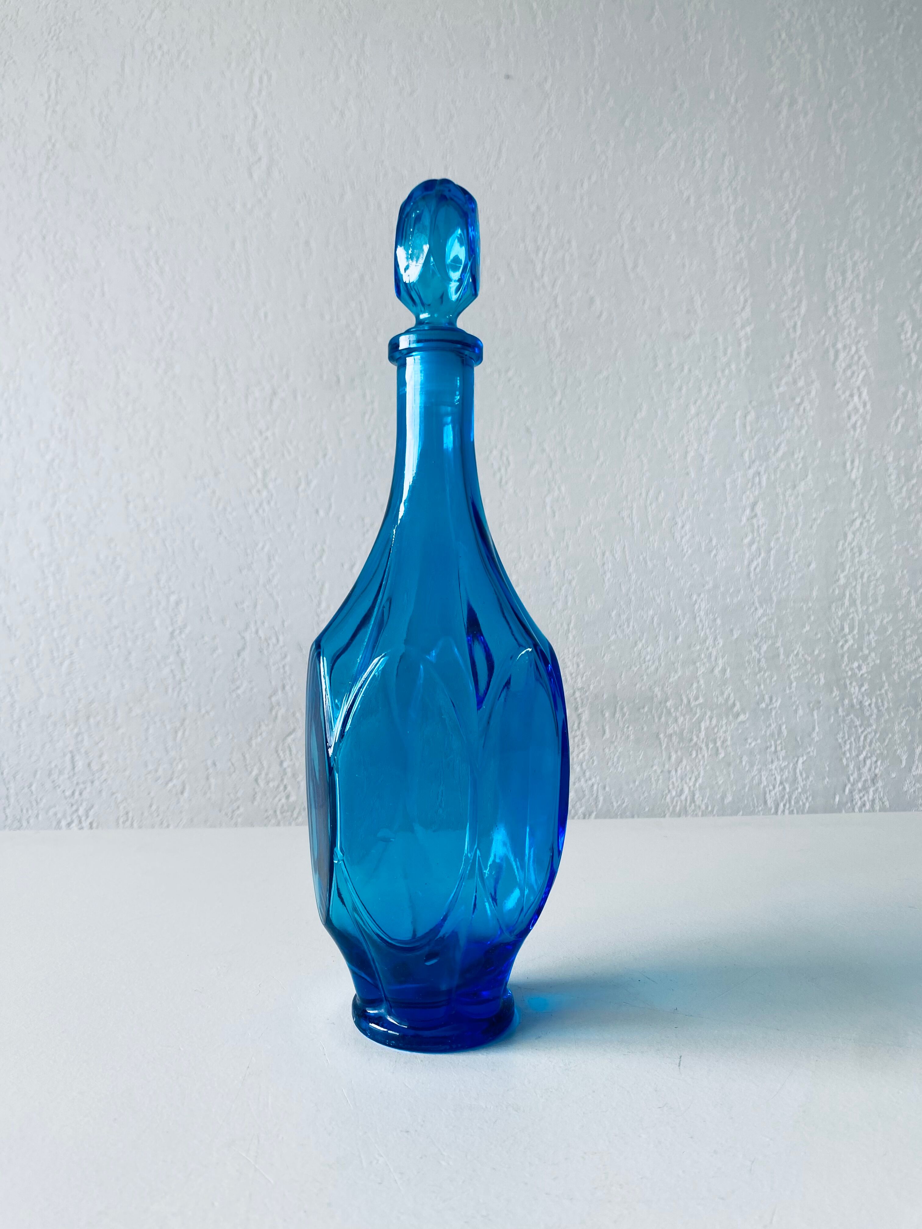 Blue glass decanter