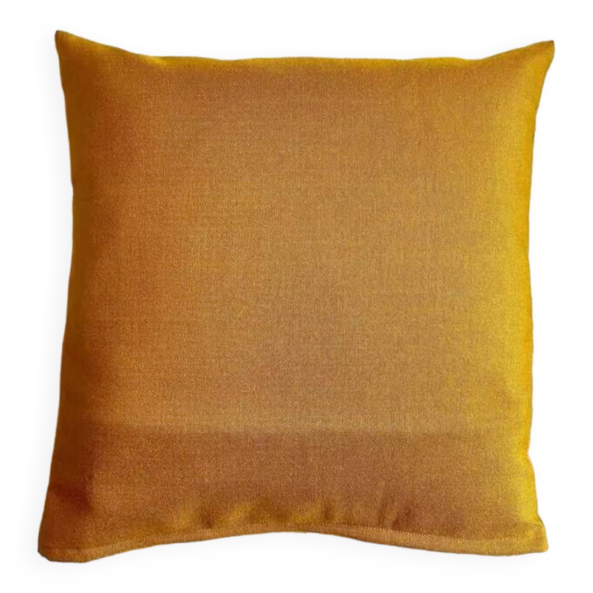 Yellow cotton piqué cushion 40 cm