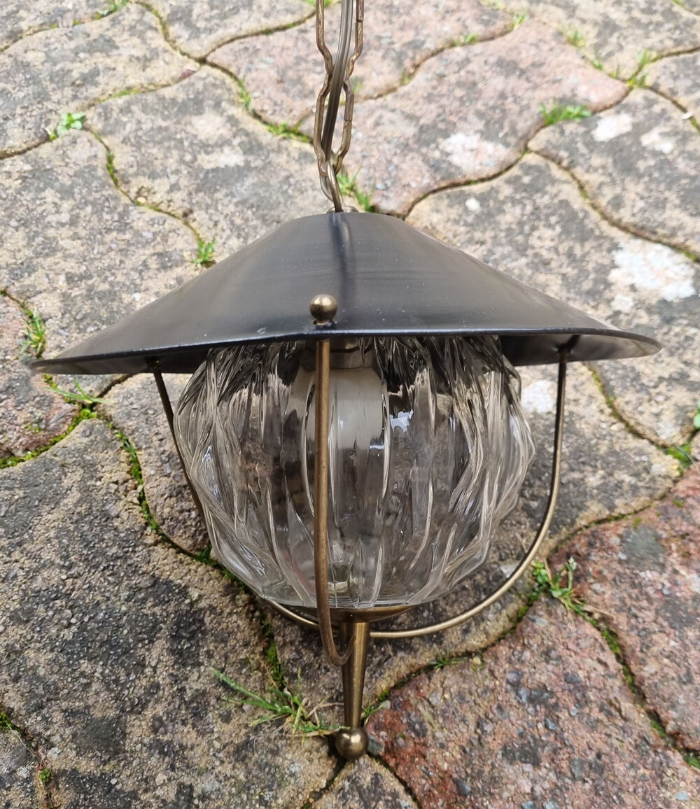 Vintage lantern suspension, Maison Lunel spirit, 50s