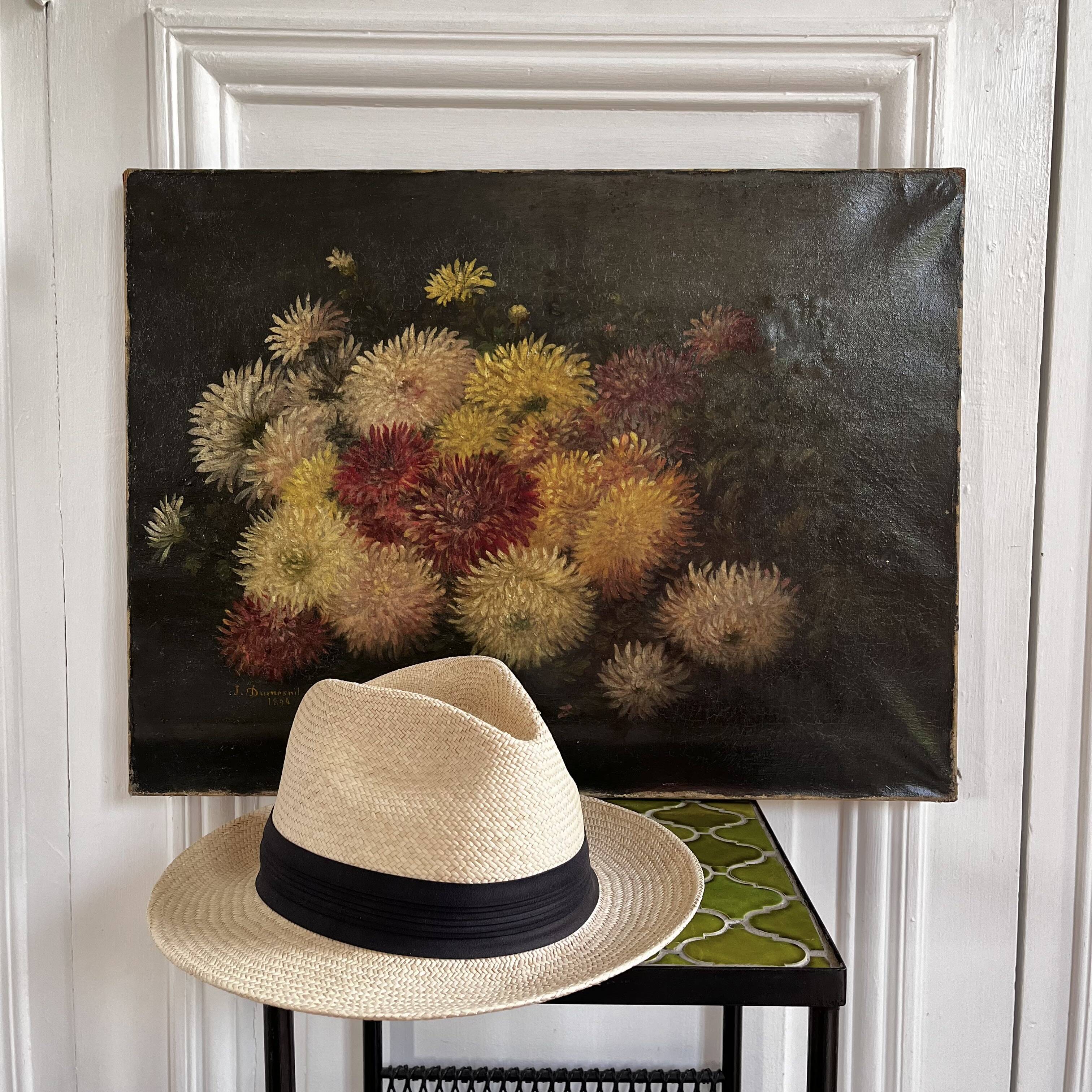 Oil on canvas 19th century bouquet of flowers