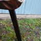 Tripod chair/stool in wood and goatskin