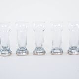 Set of five glasses, Italian design, 1970s, made in Italy