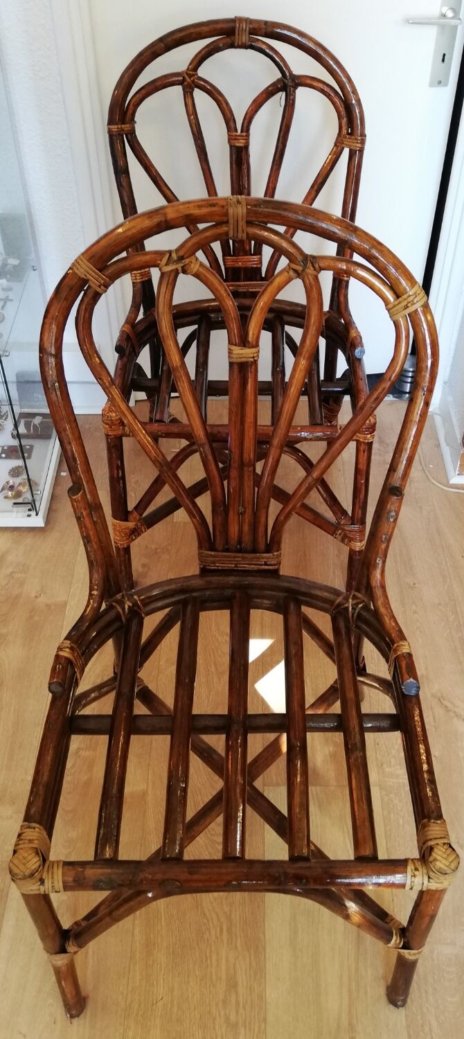 Pair of bamboo chairs circa 1970