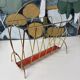 Vintage gold metal magazine rack