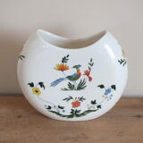 Half-moon vase Gien decoration Birds of Paradise
