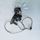 Vintage brass and glass flower lamp