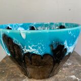 Salad bowl year 70 Vallauris electric blue