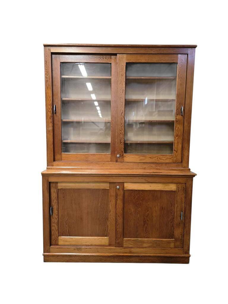 Vintage wooden display cabinet / school cabinet / apothecary cabinet