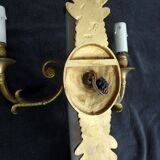 2 gilt bronze empire restoration porcelain wall lights sconces
