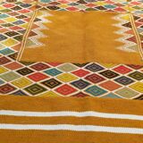 Handmade Berber colored patterned biker carpet  215 x120cm