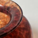 Amber smoked glass vase known as tortoiseshell, 1970s design.