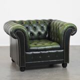 Green English Chesterfield Club Chair with a Vintage Look