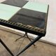 Vintage side table/plant table in mint blue and black ceramic