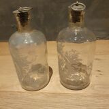 Bottle engraved with acid