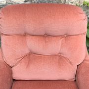 Pair of pink tufted velvet frog chairs 1970