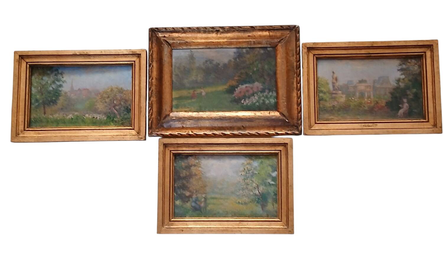 4 oil on panel 19th century