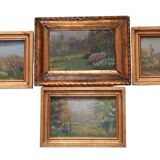 4 oil on panel 19th century