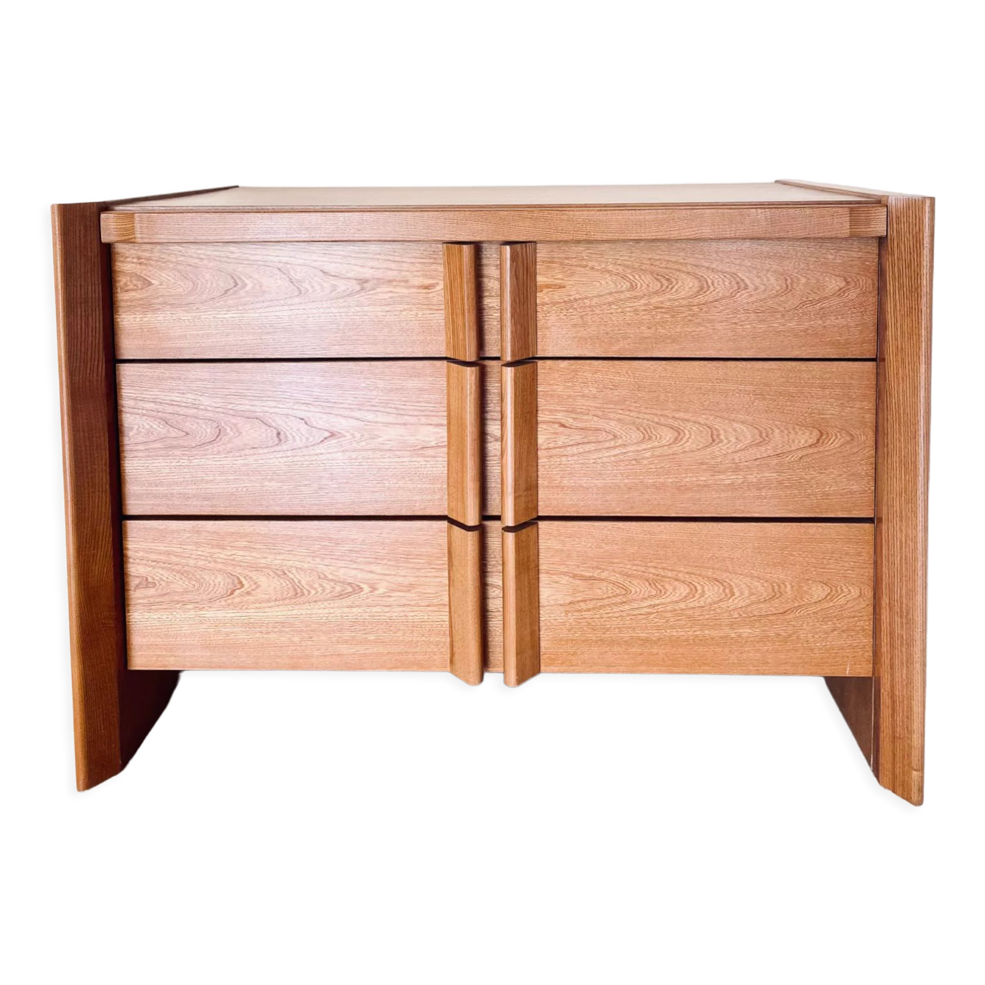 Commode moderniste années 70/80 en merisier plaqué