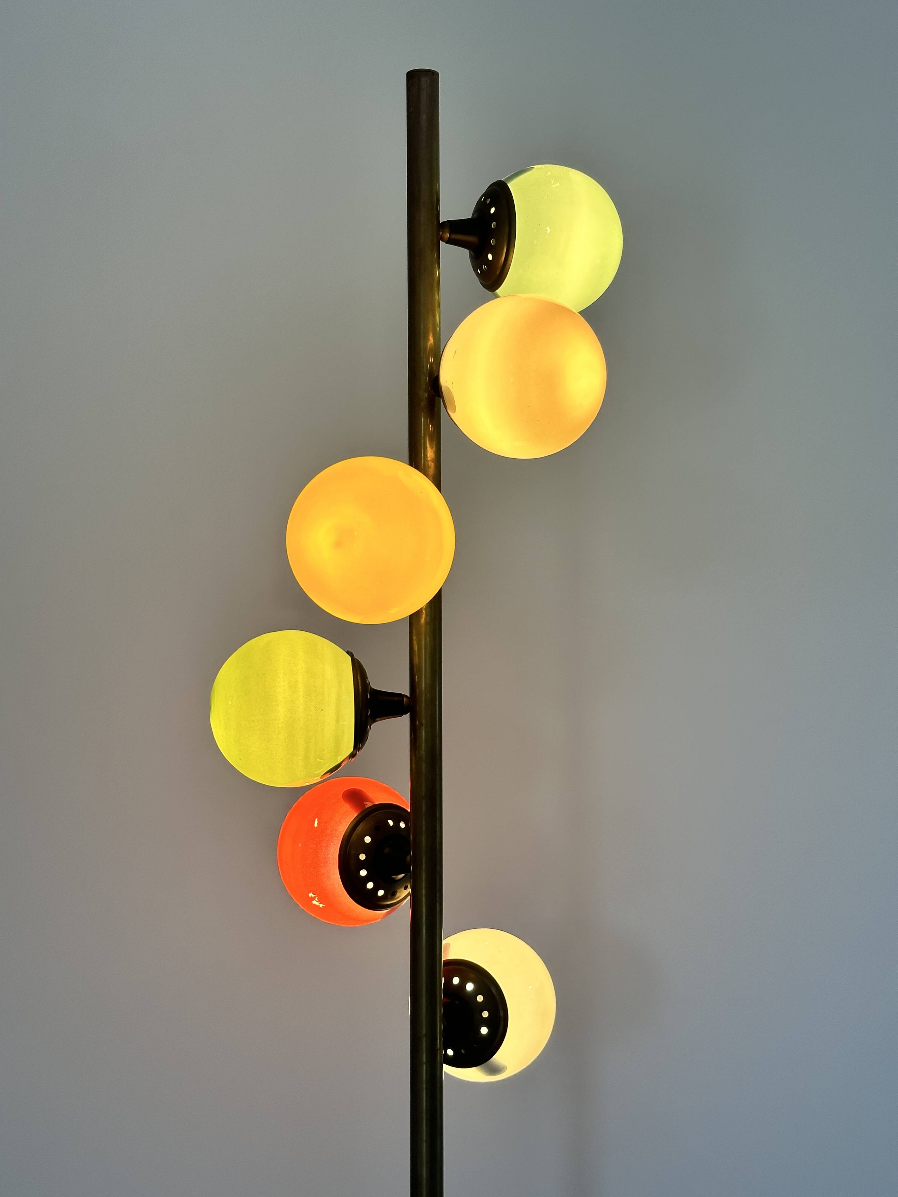 Designer floor lamp model 'galassia' stilnovo style, italy