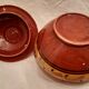 Old glazed terracotta lid jar, 25cm diameter, TBE