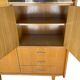 Large wardrobe / Vintage 1960s / 1970s wardrobe with glass doors & drawers