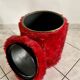 Red moumoute chair and pouf