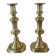 Pair of brass candlesticks from the 19th century.