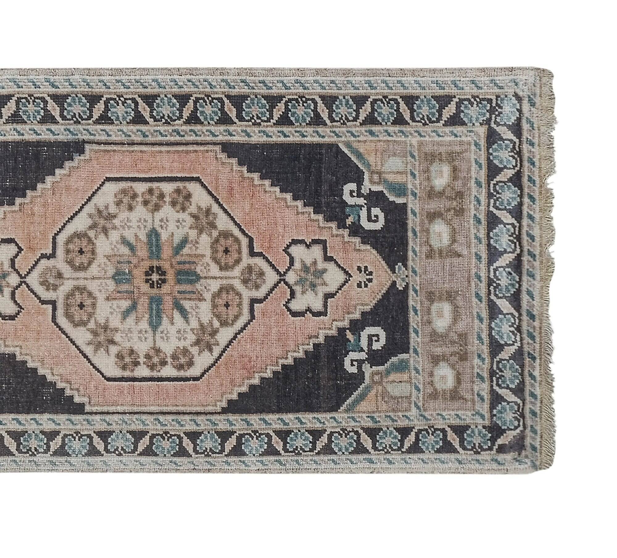 Vintage Turkish hallway rug 52x197 cm