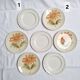Assiettes à dessert Longwy et St Amand décore de fleurs