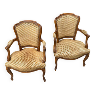 Pair of Louis XV style armchairs