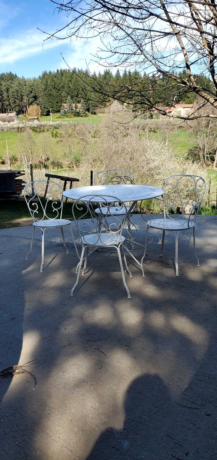 Wrought iron garden furniture