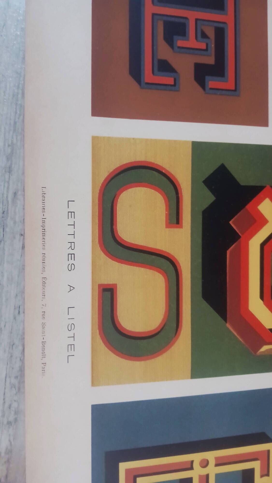 Lithograph of decorative lettering by Paul Fleury 1903