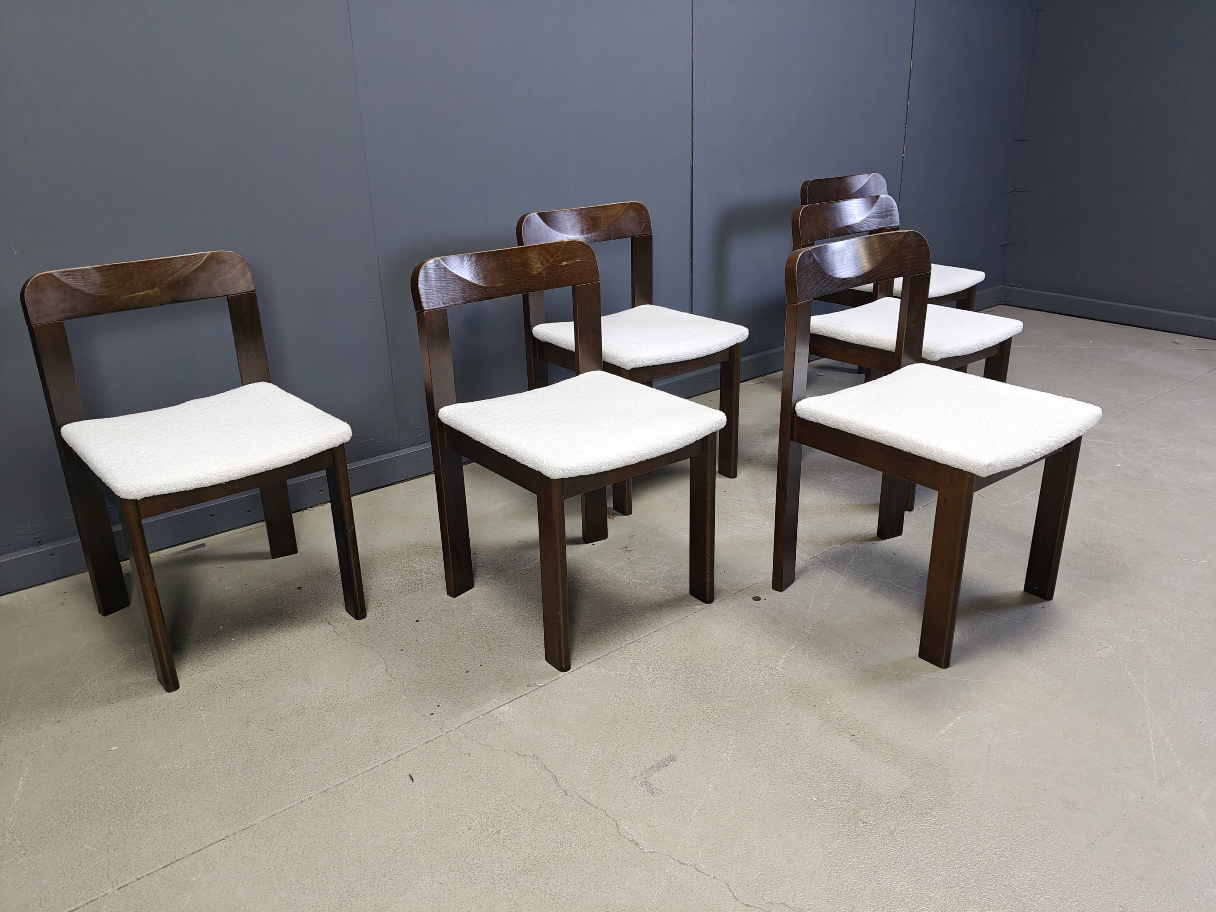 Vintage Brutalist Dining Chairs, Set of 6 - 1960s