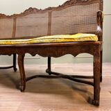Bench Sofa In Cane Walnut From Regency Period XVIII Eme Century