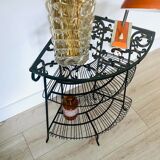 Etagère d'angle en fer forgé vintage