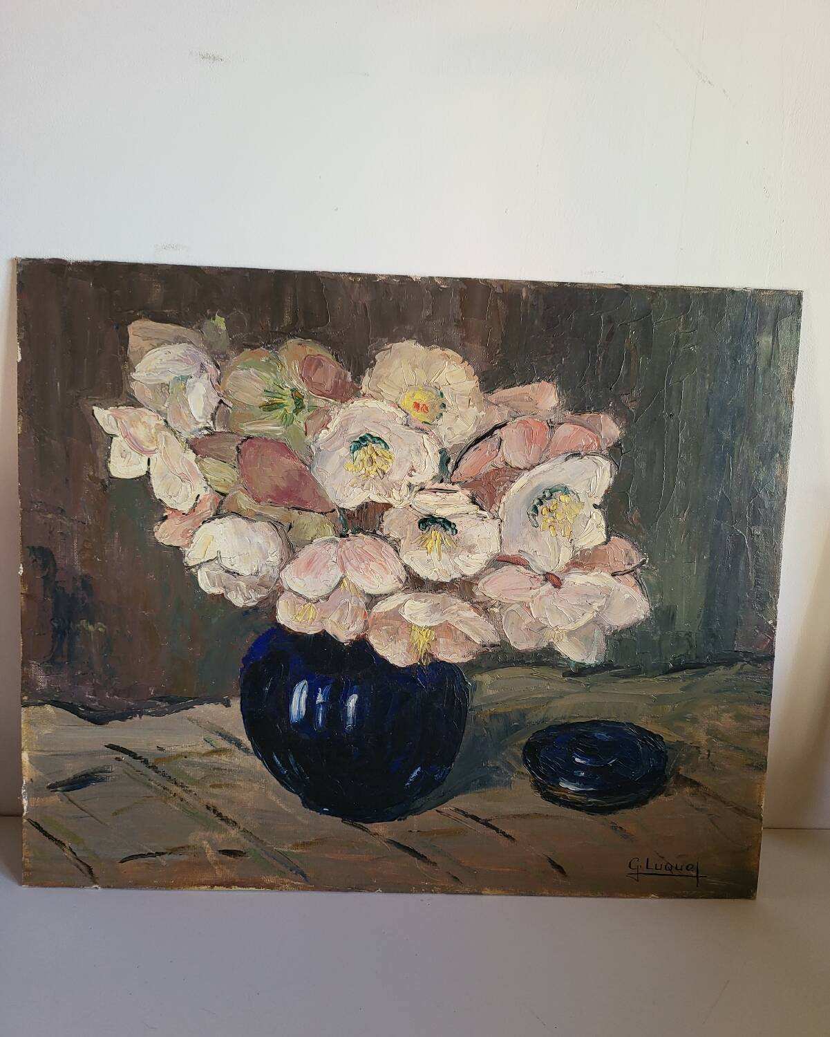 Oil on panel, germaine luquet, bouquet of flowers