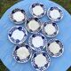 Antique dessert plates Luneville cobalt blue flowers