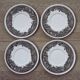 Set of 4 Saucers Quality Retired Villeroy &Boch Black/ White Anjou Design 4655