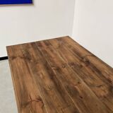 Antique farm table from the 1950s, with 3 drawers and turned legs