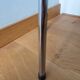 Chrome metal and orange formica stool