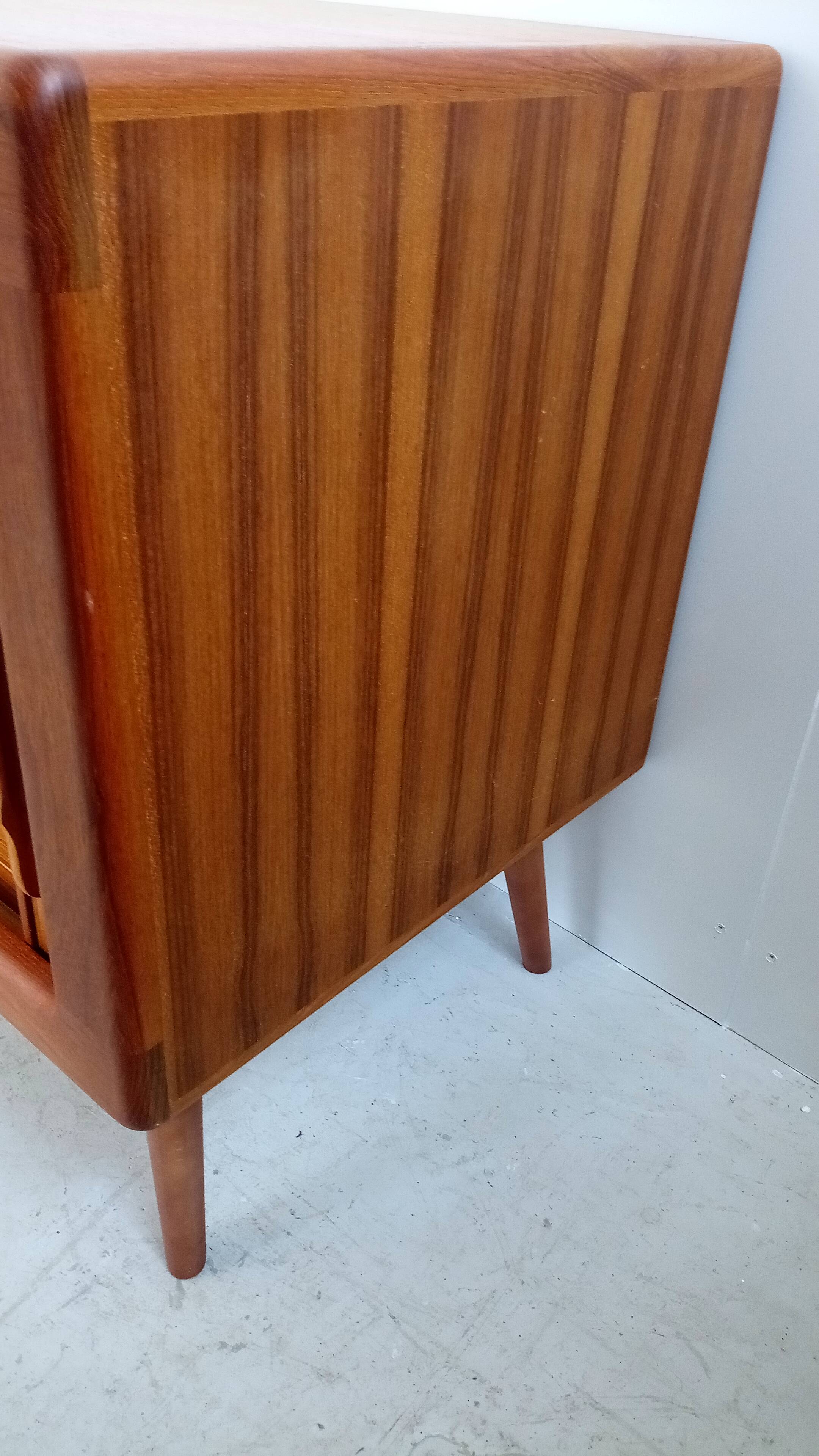 Danish teak sideboard with tambour doors