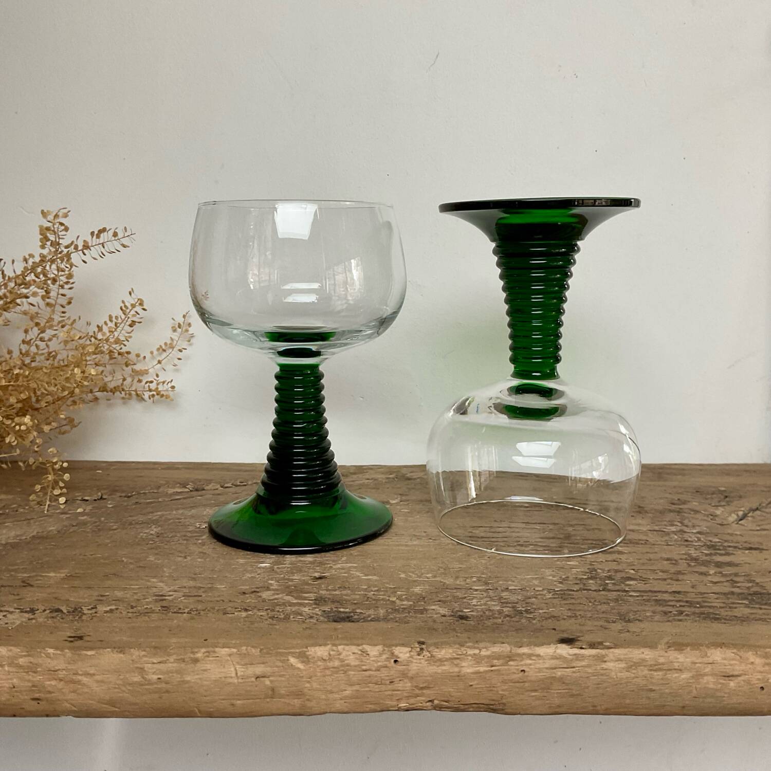 4 large Alsace Roemer glasses France