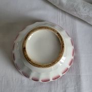 Old bowl in earthenware DIGOIN SARREGUEMINES with faceted burgundy.