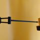 Black metal and brass wall light.
