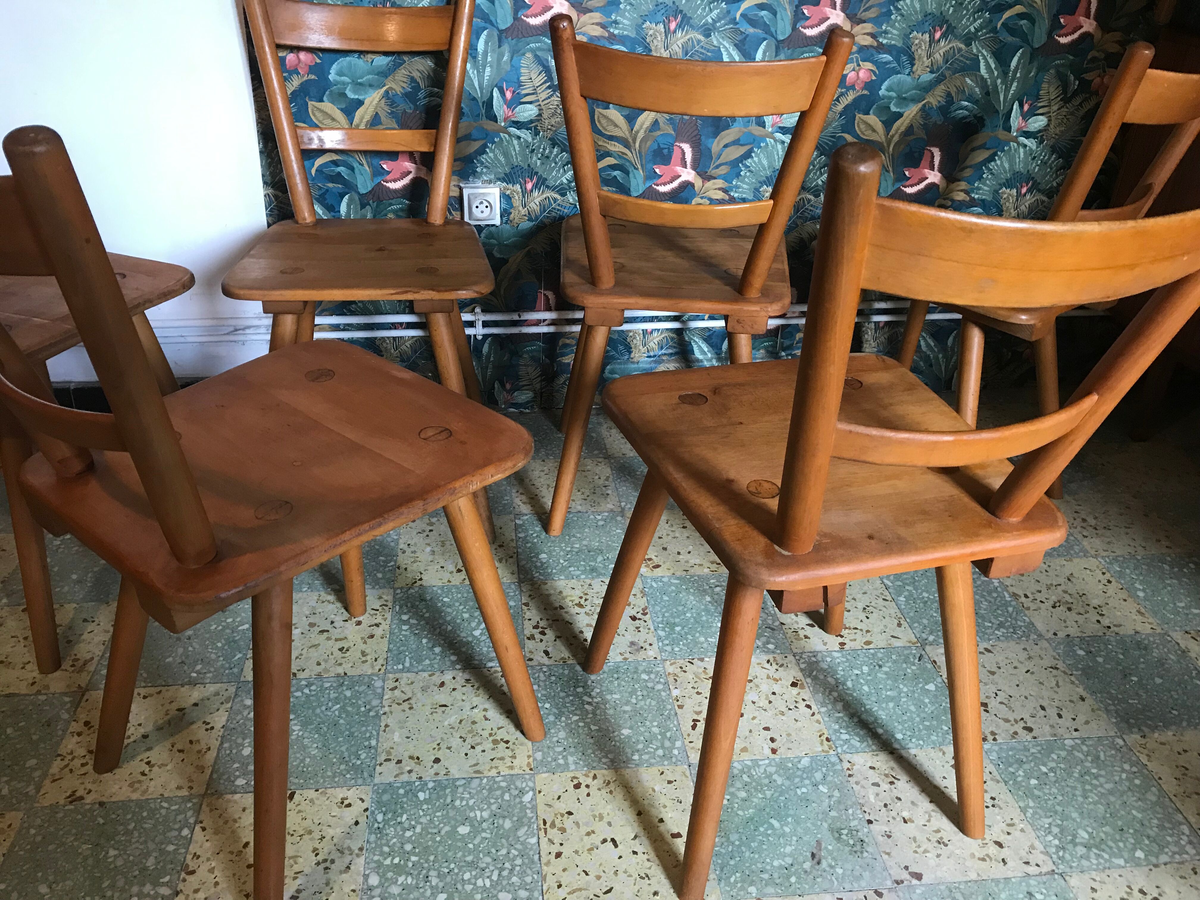 Set of 6 chairs Adolf Schneck 1940