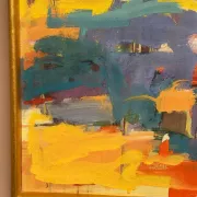 Original Oil on Canvas – “Abstract” by Ubaid Syed – Signed – Vintage & Framed – 53 × 43 cm (20.9" × 16.9")